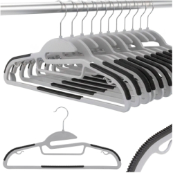 Plastové protišmykové ramienka na šaty šedá 41cm, sada 30ks HG0081