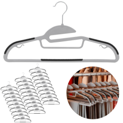 Plastové protišmykové ramienka na šaty šedá 41cm, sada 30ks HG0081