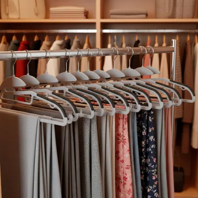 Plastové protišmykové ramienka na šaty šedá 41cm, sada 30ks HG0081