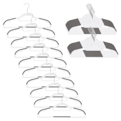 Plastové protišmykové ramienka na šaty biela 41cm, sada 30ks HG0077