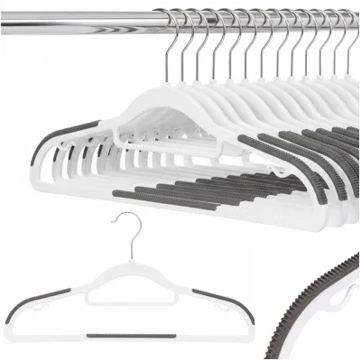 Plastové protišmykové ramienka na šaty biela 41cm, sada 30ks HG0077