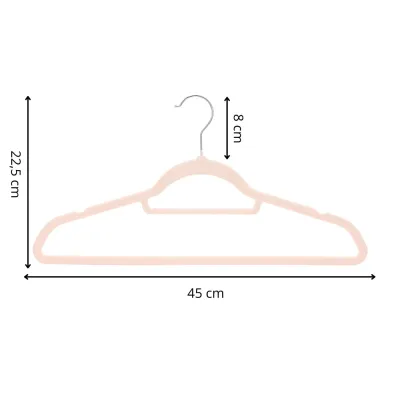 Zamatové ramienka na šaty ružová 45cm, sada 20ks HG0083