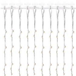 LED Nano svetelný záves - 3x2m, 200LED, 8 funkcií, ovládač, USB, IP44, teplá biela