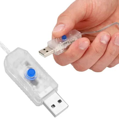 LED Nano svetelný záves - 3x2m, 200LED, 8 funkcií, ovládač, USB, IP44, teplá biela