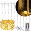 LED Nano svetelný záves - 3x2m, 200LED, 8 funkcií, ovládač, USB, IP44, teplá biela
