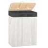 Kôš na bielizeň dvojdielny 105l SPRINGOS bambus biely/tmavo šedý
