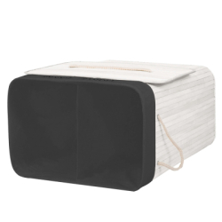 Kôš na bielizeň dvojdielny 105l SPRINGOS bambus biely