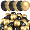 Párty balóniky zlato-čierne, sada 100ks SPRINGOS PS0048