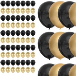 Párty balóniky zlato-čierne, sada 100ks SPRINGOS PS0048