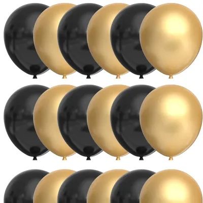 Párty balóniky zlato-čierne, sada 100ks SPRINGOS PS0048