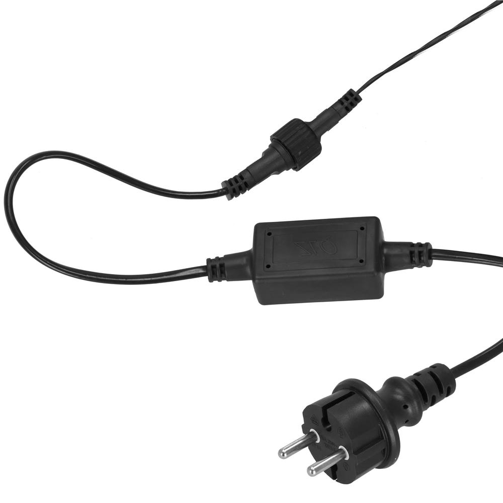 LED svetelná reťaz - 41,5m, 500LED, IP44, studená biela + záblesky