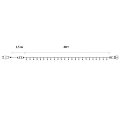 LED svetelná reťaz - 41,5m, 500LED, IP44, studená biela + záblesky