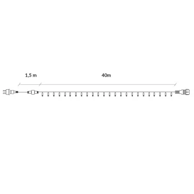LED svetelná reťaz - 41,5m, 500LED, IP44, studená biela + záblesky