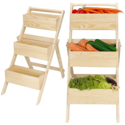 Rebríkový stojan na kvety, prírodný SPRINGOS KWD003