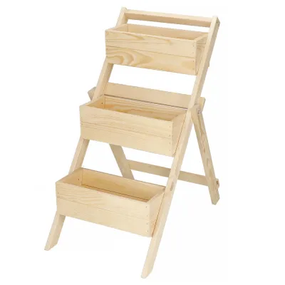 Rebríkový stojan na kvety, prírodný SPRINGOS KWD003