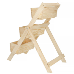 Rebríkový stojan na kvety, prírodný SPRINGOS KWD003