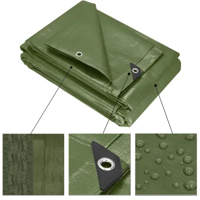 Krycia plachta s okami 4x5 m, 100g PE zelená SPRINGOS GA21824