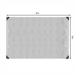 Krycia plachta s okami 6x8 m, 130g PE sivá SPRINGOS GA2185