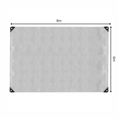 Krycia plachta s okami 6x8 m, 130g PE sivá SPRINGOS GA2185