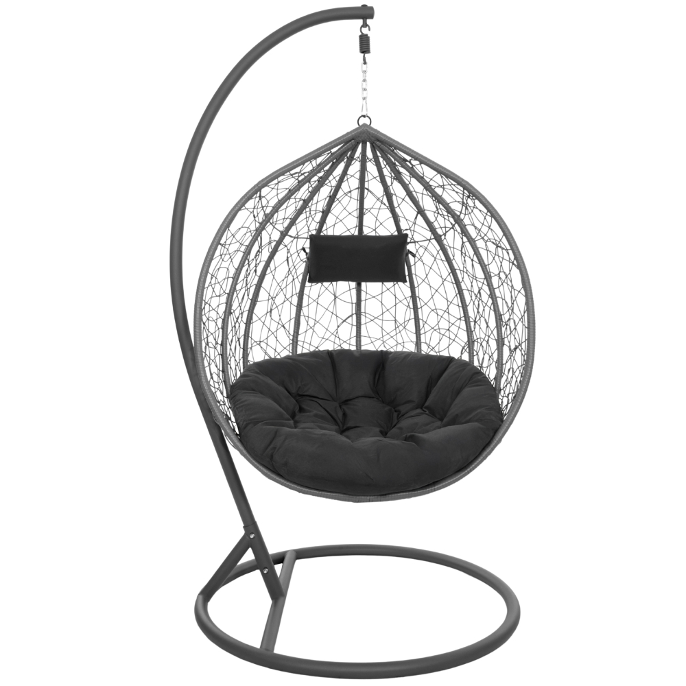 Hojdacie kreslo so stojanom SPRINGOS BEATA šedé bez vankúšov