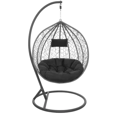 Hojdacie kreslo so stojanom SPRINGOS BEATA šedé bez vankúšov