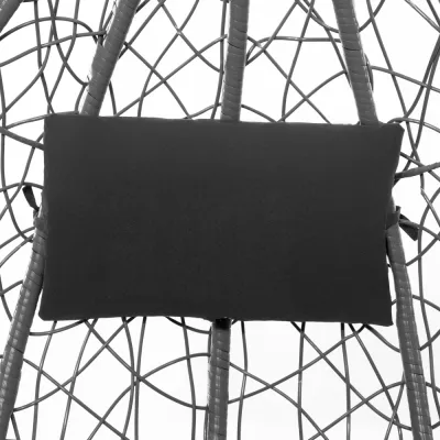 Hojdacie kreslo so stojanom SPRINGOS BEATA šedé bez vankúšov