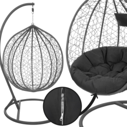 Hojdacie kreslo so stojanom SPRINGOS BEATA šedé bez vankúšov