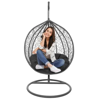 Hojdacie kreslo so stojanom SPRINGOS BEATA šedé bez vankúšov