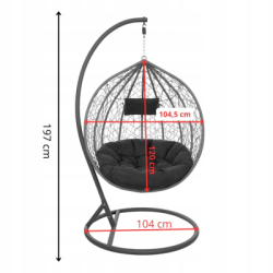 Hojdacie kreslo so stojanom SPRINGOS BEATA šedé bez vankúšov