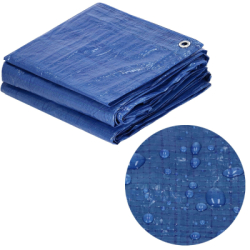 Krycia plachta s okami 10x8 m, 60g PE SPRINGOS GA2177 modrá