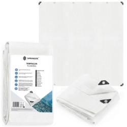 Krycia plachta s okami 4x4 m, 100g PE SPRINGOS GA2181 biela