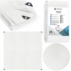 Krycia plachta s okami 4x4 m, 100g PE SPRINGOS GA2181 biela