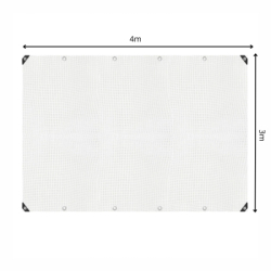 Krycia plachta s okami 3x4 m, 100g PE SPRINGOS GA2179 biela