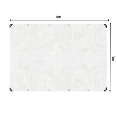 Krycia plachta s okami 3x4 m, 100g PE SPRINGOS GA2179 biela