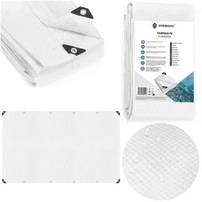 Krycia plachta s okami 3x5 m, 100g PE SPRINGOS GA2180 biela