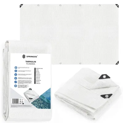 Krycia plachta s okami 3x5 m, 100g PE SPRINGOS GA2180 biela