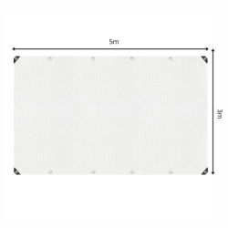 Krycia plachta s okami 3x5 m, 100g PE SPRINGOS GA2180 biela
