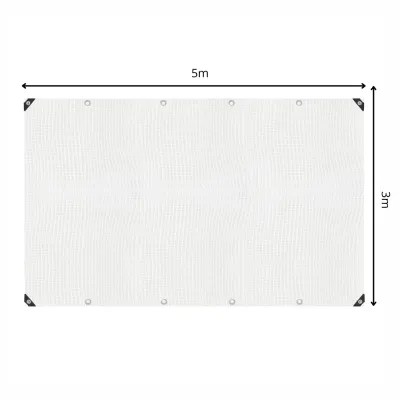 Krycia plachta s okami 3x5 m, 100g PE SPRINGOS GA2180 biela