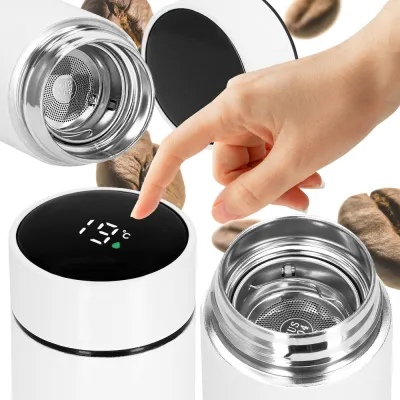 Nerezová termoska s teplomerom a sitkom 500 ml SPRINGOS KI0128