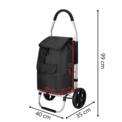 Nákupná taška na kolieskach 42L SPRINGOS ROLANDA čierna