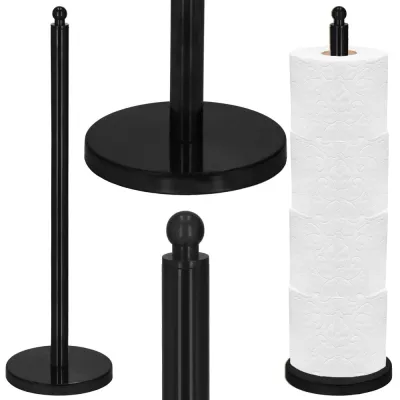 Držiak so zásobníkom na toaletný papier SPRINGOS TS0012 čierny