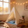 Teepee stan pre deti SPRINGOS Bielo-modrý s bodkami