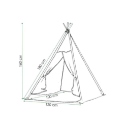 Teepee stan pre deti SPRINGOS Bielo-modrý s bodkami