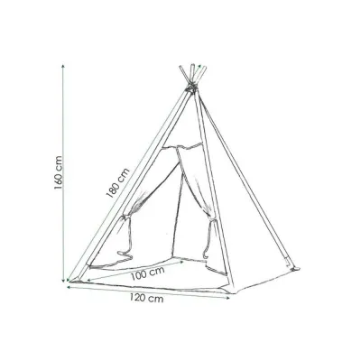 Teepee stan pre deti SPRINGOS Bielo-modrý s bodkami