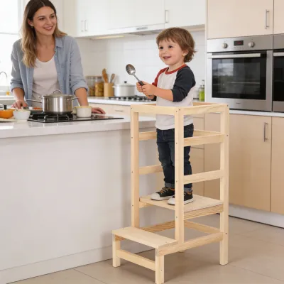 Detská učiaca veža DECHLAND LEARNING 4 prírodná