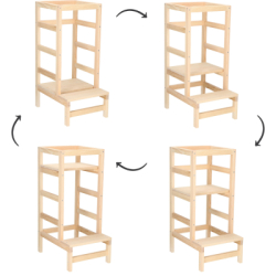 Detská učiaca veža DECHLAND LEARNING 4 prírodná