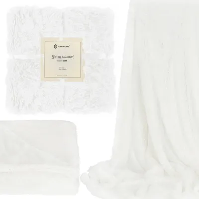 Dvojvrstvová deka 200x220 cm SPRINGOS HA7269 biela