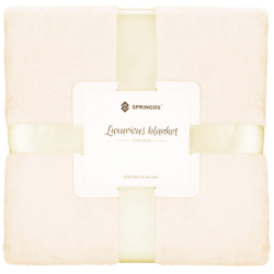 Plyšová deka 200x220 cm SPRINGOS HA7301 krémová