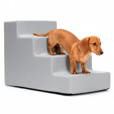 Schodíky pre psa 60x30x40 cm SPRINGOS PA0339 svetlo šedé