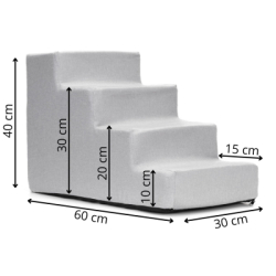 Schodíky pre psa 60x30x40 cm SPRINGOS PA0339 svetlo šedé